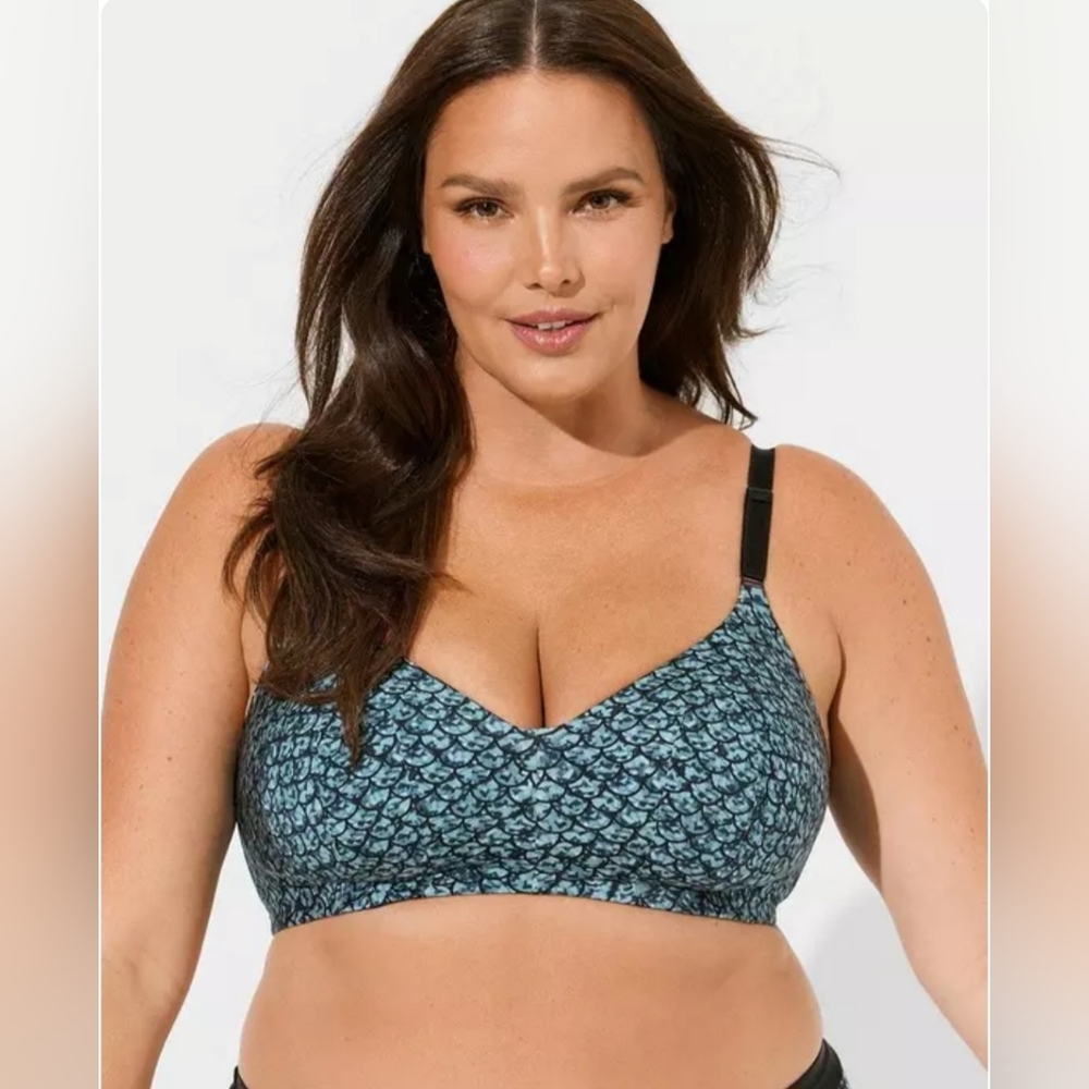 Torrid Dream Wire-Free Bra Mermaid Pattern Size 42DD NWT